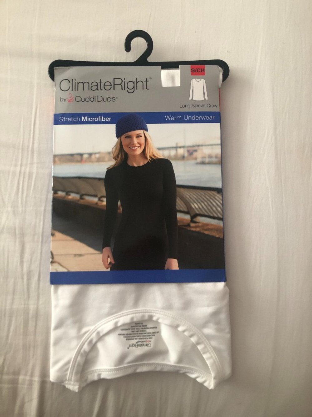Climate Right Cuddl Duds Cuddle Stretch Microfiber Long Underwear Top Woman's S